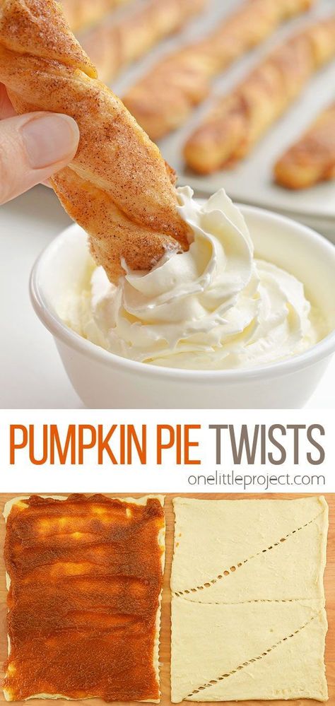 Fall Dessert Board, Pie Pumpkin Recipes, Pumpkin Pie Twists, Fall Pumpkin Recipes, Halloween Dessert Ideas, One Little Project, Fall Baking Recipes, Pie Pumpkin, Easy Pumpkin Pie