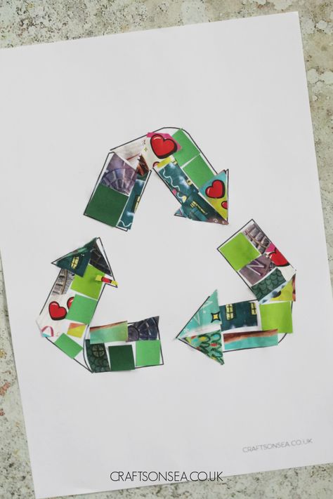 Mosaic Paper Recycling Craft National Recycling Week Activities, Recycle Craft For Preschool, Recycling Craft Preschool, Recycled Activities For Preschoolers, Reduce Reuse Recycle Craft, Going Green Crafts, Recycling Crafts For Preschoolers, Recycling Unit Preschool, Recycling Art Projects For Kids