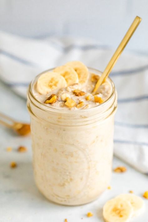 You searched for Overnight oats | Eating Bird Food Banana Bread Overnight Oats, Peach Overnight Oats, Peanut Butter Overnight Oats, Eating Bird Food, Banana Walnut Bread, Easy Overnight Oats, 2b Mindset, Banana Overnight Oats, Healthy Breakfast Bowls