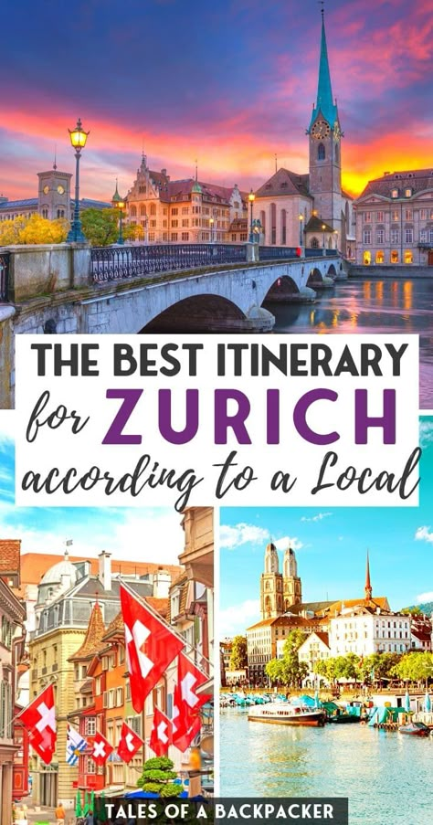 The Best Zurich Itinerary according to a Local - If you're wandering what to do in Zurich Switzerland, this 2 Day Zurich Itinerary includes all of the best things to do in Zurich in 2 days! #Zurich #Switzerland Zurich Itinerary, Things To Do In Zurich, Switzerland Travel Itinerary, Zurich Travel, Switzerland Trip, Zurich Airport, Switzerland Travel Guide, Switzerland Itinerary, Switzerland Vacation