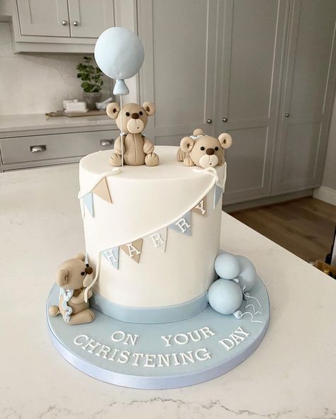 💙 Harry’s Christening 💙 What a day! I have just sat down now to have a look through the photos from today and I wanted to share some of… | Instagram Cake Christening Boy, Boys Christening Ideas, Christening Cakes For Boys, Cake For Baptism Boy, Cake Baptism Boy, Boys Christening Cakes, Boys Christening Cake, Baptism Cakes For Boys, Baby Christening Ideas