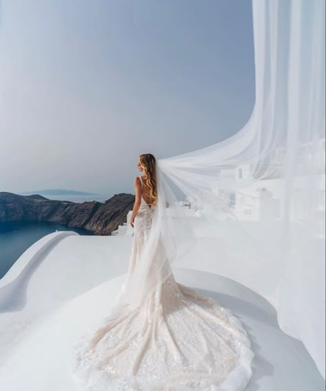 Greece Wedding Dress, Greek Wedding Theme, Dream Marriage, Elopement Wedding Dresses, Wedding Portrait Poses, Boho Beach Wedding, Wedding Painting, Santorini Wedding, Wedding Session