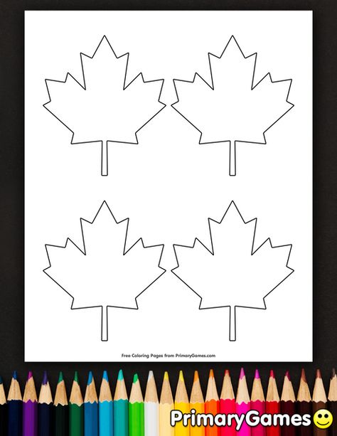 Maple Leaf Printable, Maple Leaf Template Free Printable, Leaves Template Free Printable, Free Printable Fall Coloring Pages, Maple Leaf Clipart, Maple Leaf Template, Fall Coloring, Canadian Maple Leaf, Leaf Outline