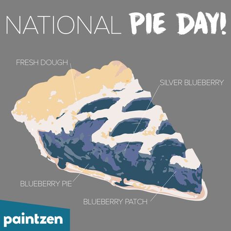 PAINT COLOR IDEAS - Use our favorite dessert to inspire your paint palette. Today is #NationalPieDay and this delicious looking pie is designed using #PPGPaints. Bring this palette into your home! Get a free quote in under 3 minutes for your next paint project at http://www.paintzen.com/?utm_campaign=coschedule&utm_source=pinterest&utm_medium=Paintzen. | #paintzen #paintcolors #bluepaintcolors #livingroomideas #colorpalette #blueberrypie Blueberry Pie Color Palette, Pie Color Palette, National Pie Day, Paint Palettes, Pie Day, Blue Paint Colors, Blueberry Pie, Paint Color Ideas, Favorite Dessert