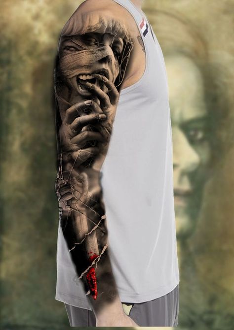 Horror Leg Tattoo, Horror Tattoo Sleeve, Horror Tattoo Design, Vendetta Tattoo, Polka Tattoo Designs, Horror Sleeve, Train Tattoo, Tattooing Inks, Trash Polka Tattoos