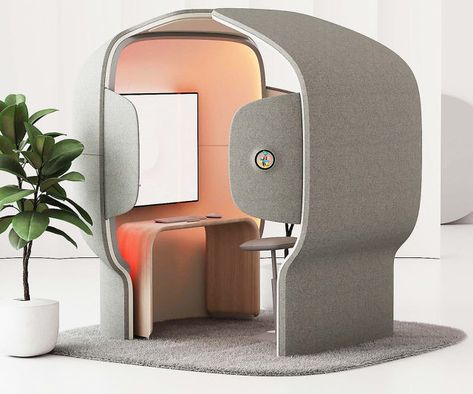 Microsoft Flowspace Pod Backyard Office Shed, Contemporary Office Design, Surface Studio, Pod Chair, Microsoft Surface Book, Office Pods, Cat Lounge, Off Grid Cabin, Cabin Kits