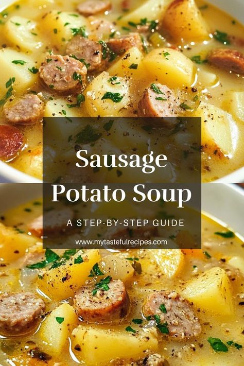 Dive into the ultimate comfort food with this creamy sausage potato soup! Loaded with flavor and cozy goodness, it’s a family favorite everyone will love. 🥔🥄 #FamilyDinner #CozyRecipes #ComfortFood Breakfast Sausage Soup, Potato Soup Loaded, Sausage Potato Soup, Sausage Potato, Sausage Potatoes, Sausage Soup, Breakfast Potatoes, Cozy Meals, Ultimate Comfort Food