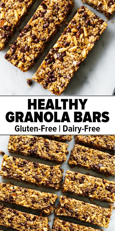 Healthy granola bars sliced up Gluten Free Granola Bars Homemade Healthy Recipes, Granola Recipe Bars Healthy, Paleo Chewy Granola Bars, Chocolate Chip Granola Bars Homemade Healthy, Granola Bar Recipe Baked, Diy Made Good Granola Bars, Gluten Free Snack Bars Healthy, Gluten Free Dairy Free Granola Bars, Gluten Free Recipes For Snacks