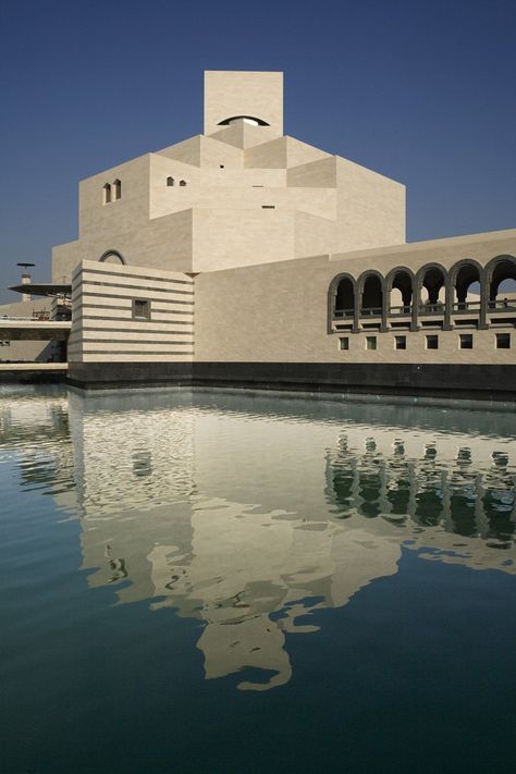 Museum of Islamic Art (MIA), Doha, 2008 - Ieoh Ming Pei Qatar Museum, Im Pei, Ieoh Ming Pei, Modern Islamic Architecture, Islamic Arch, Museum Of Islamic Art, Islamic Interior, World Cup Stadiums, I M Pei