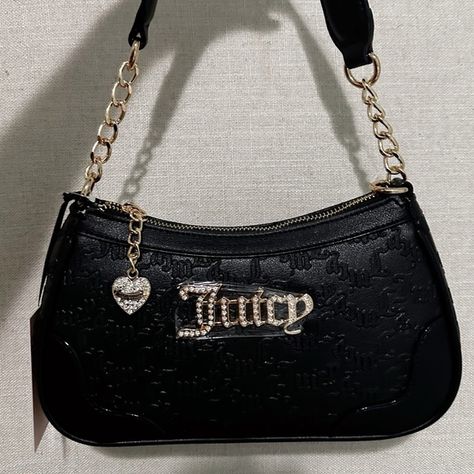 Juicy Couture liquorice heart shoulder bag / purse Juicy Catore Bag, Cute Juicy Couture Bags, Juicy Couture Bag Outfit, Black Juicy Couture Bag, Juicy Couture Shoulder Bag, Baddie Bags, Shopping Vibes, Juicy Purse, Juicy Couture Clothes