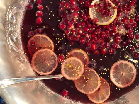 This Sparkling Cranberry Buffalo Punch is the perfect addition for all of your holiday gatherings!  You can whip this up in a punch bowl by adding 2 cups of Buffalo Trace Bourbon, 3 bottles of sparkling wine, 8 cups of cranberry juice cocktail, 2 cups pomegranate juice and 1 2 liter of lemon lime soda. Then, garnish with cranberries and lemon slices. Cheers! Buffalo Trace Bourbon, Winter Angel, Cranberry Juice Cocktail, Cranberry Cocktail, Buffalo Trace, Best Cocktail Recipes, Lemon Slices, Lemon Lime Soda, Lime Soda