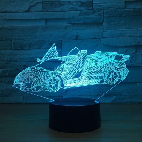 Luxury & Trendy Great Lamborghini Super Car #353 Elegant Lamp, 3d Optical Illusions, 3d Illusion Lamp, Led Night Lamp, 3d Lamp, 3d Night Light, 3d Light, 3d Shape, Night Light Lamp