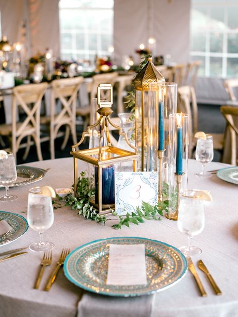 Gallery - Moroccan & Mediterranean Inspired Wedding in Jewel-Tones Moroccan Style Wedding, Moroccan Wedding Theme, Middle Eastern Wedding, Colorful Centerpieces, Moroccan Theme, Turkish Wedding, Mediterranean Wedding, Arab Wedding, Moroccan Wedding