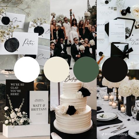 October Wedding Colors, Emerald Green Wedding Theme, Gray Wedding Colors, Wedding Theme Color Schemes, Spring Wedding Color Palette, Dark Green Wedding, Black Wedding Decorations, Dark Wedding Theme, Elegant Wedding Themes