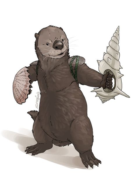 Sea Otter Knight Otter Character Design, Otter Character, Sea Otter Art, Otter Tattoo, Sea Knight, Otter Art, Otter Gifts, Dot Net, Dnd Art