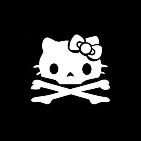 Goth Hello Kitty Aesthetic, Hello Kitty Widgets, Skull Pfp, Hello Kitty Ghost, Hello Kitty Dark, Skull Simple, Zombie Hello Kitty, Goth Hello Kitty, Hello Kitty Patch