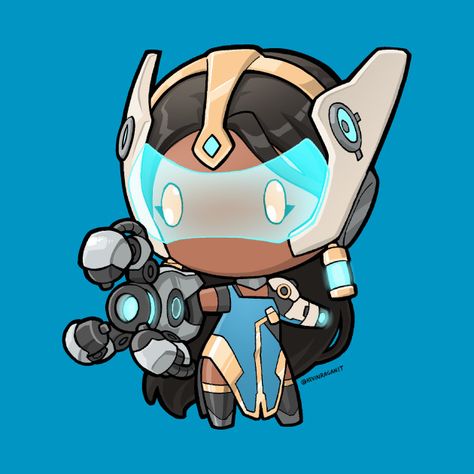 Overwatch Decor, Overwatch Female Characters, Chibi Overwatch, Tracer Art, Overwatch Symmetra, Light Bending, Overwatch Drawings, Overwatch Funny, Overwatch Fan Art