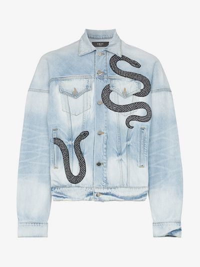 Amiri Jeans, Embellished Denim Jacket, Denim Trucker Jacket, Custom Denim, Painted Jeans, Men's Leather Jacket, Embellished Denim, Painted Denim, Got To Be