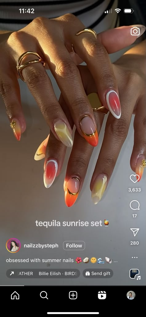 Yellow And Pink Aura Nails, Yellow Aura Nails, Nails And Tattoos, Yellow Aura, Tattoo Nails, Fye Nails, Aura Nails, Abstract Nail, Acrylic Nail Shapes