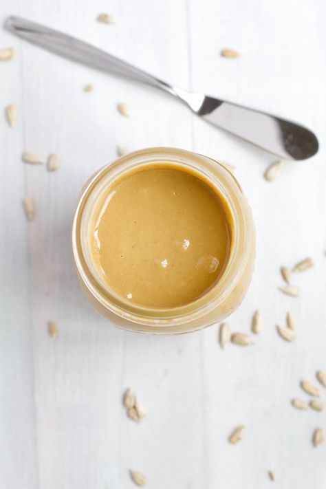 Homemade Sunflower Butter Recipe -- Make your own sunflower seed butter at home in just five minutes, with 2 ingredients, and at a fraction of the price of store-bought! | @sinfulnutrition | #sinfulnutrition | #sunflowerseed | #sunbutter | #nutfree | #seedbutter | #allergenfree | #vegan | #vegetarian | #glutenfree | #sunbutter Sunflower Butter Recipes, How To Make Sunflower, Butter At Home, Sunflower Seed Butter, Sunflower Butter, Roasted Pork Tenderloins, Tarts Crust, Fool Proof Recipes, Seed Butter