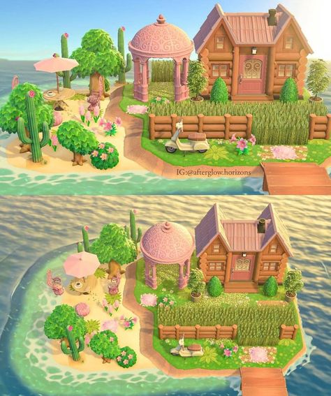 ANIMAL CROSSING NEW HORIZONS 🍃 on Instagram: “By: @afterglow.horizons ♥️ Follow for more news, designs, memes, ideas.. 🙈: @animalcrossingdream_ #animalcrossingnewhorizons #acnh…” Animal Crossing Home Exterior Ideas, Animal Crossing Home Exterior, Hhp Acnh Ideas, Spring Sunrise, Animal Crossing Characters, Acnh Ideas, Animal Crossing Villagers, Home Exterior, Animal Crossing Game