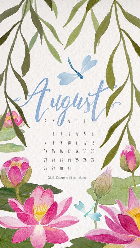 Illustration Calendar, Watercolor Calendar, Modern Calendar, Creative Calendar, August Calendar, Vintage Calendar, Coloring Calendar, Custom Calendar, Diy Calendar