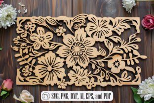 "Add a touch of elegance to your home with this beautiful Laser cut floral panel SVG cut file. This intricately designed floral pattern is perfect for creating a unique and personalized wall decor pie... Floral Laser Cut Pattern, Personalized Wall Decor, Laser Cut Patterns, Art Deco Patterns, American Flag Background, Laser Cut Sign, Ikat Pattern, Chinese Patterns, Kids Coloring Books