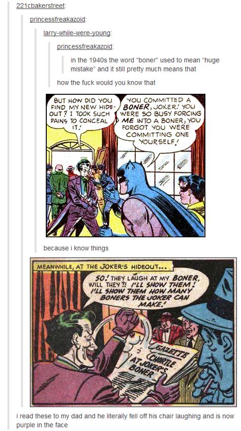 that's great. Joker Tumblr, Retro Batman, Avengers Fanfiction, Batman Funny, Dc Memes, The Batman, Detective Comics, Comic Panels, Batman Comics