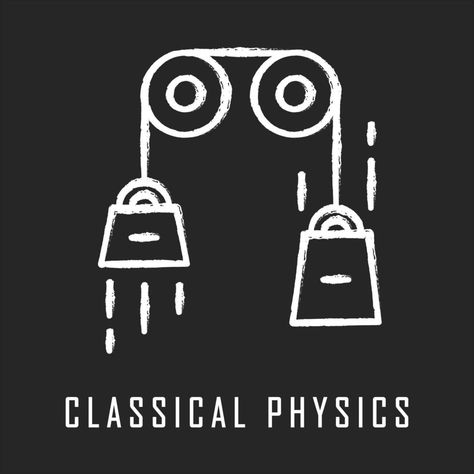 Classical physics chalk icon. Laws of motion and gravitation. Mechanical energy. Theoretical kinematics physical experiment. Basis of classical mechanics. Isolated vector chalkboard illustration Chalkboard Illustration, Classical Physics, Laws Of Motion, Mechanical Energy, Astronaut Art, Chalkboard, Vector Art, Chalk, Physics