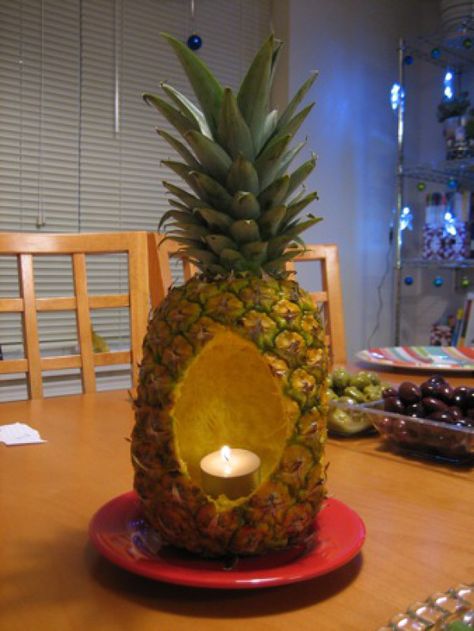 pineapple Tropisk Fest, Pineapple Centerpiece, Pineapple Candle, Pineapple Candles, Candle Centerpiece, Hawaiian Luau Party, Luau Theme Party, Fiesta Tropical, Hawaii Party