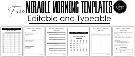 Miracle Morning Routine Printable, Miracle Morning Journal, Miracle Morning Savers, Morning Miracle, Morning Routine Printable, The Miracle Morning, Miracle Morning Routine, Morning Checklist, Routine Printable