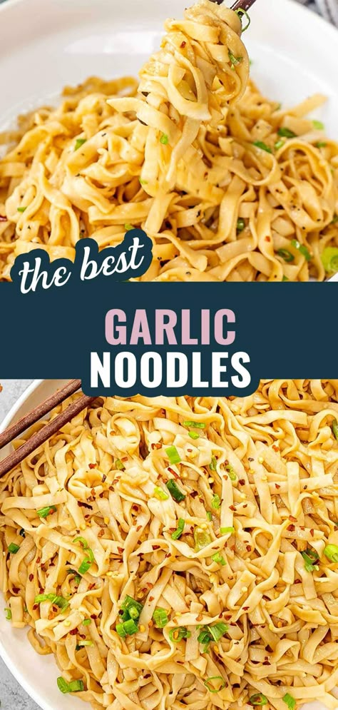 Garlicky Noodles, Buttery Garlic Sauce, Asian Noodle Dishes, Savory Sides, Asian Noodle Recipes, Jo Cooks, Sides Recipes, Asian Noodle, Easy Grilled Chicken