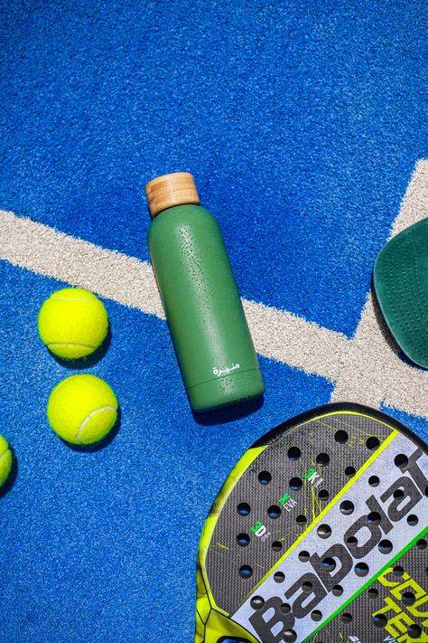 2021 and 2022 in Kuwait was all about the Padel sport, we did not have a product for it but decided to hop in the trend with a different yet kinda related product. Tennis Product Photography, Padel Tournament, Paddle Tennis, Coffee Flask, Tennis Photos, Tennis Aesthetic, Photographing Jewelry, Campaign Photography, Premium Vodka