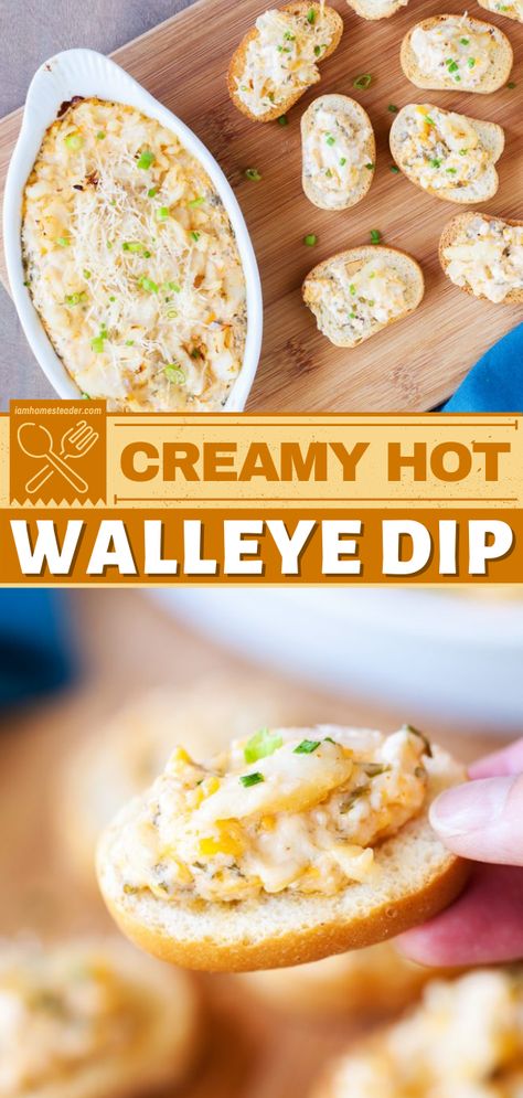 Walleye Dip, Pickerel Recipes, Grilled Walleye, Dip For Chips, Walleye Recipes, Crowd Pleasing Appetizers, Fish Recipe, Fish Dinner, Starters Recipes