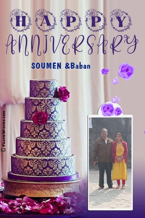 3 Tier Anniversary Cake, Anniversary Cake Pictures, Happy Marriage Anniversary Cake, Anniversary Cake With Photo, Happy Anniversary Cake, Cake With Photo, Marriage Anniversary Cake, Anniversary Cake With Name, Happy Anniversary Photos