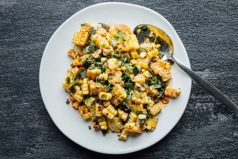 Corn And Poblano, Corn Poblano, Easy Corn Salad, Seasoned Corn, Easy Corn, Grilled Corn Salad, Mustard Powder, Summer Eats, Fennel Salad