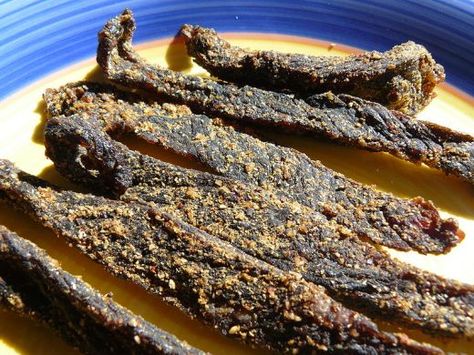 South African Biltong Vegan Jerky Recipe, South Africa Food, Vegan Jerky, South African Dishes, Jerky Recipes, Africa Food, Africa Do Sul, South African Recipes, Dehydrated Food