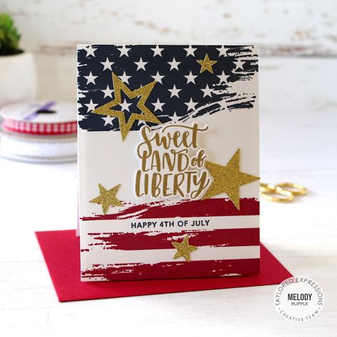 Veterans Cards, Patriotic Cards, Blue Cards, American Card, Military Cards, Stamping Projects, Card Simple, Taylored Expressions, Flag Background