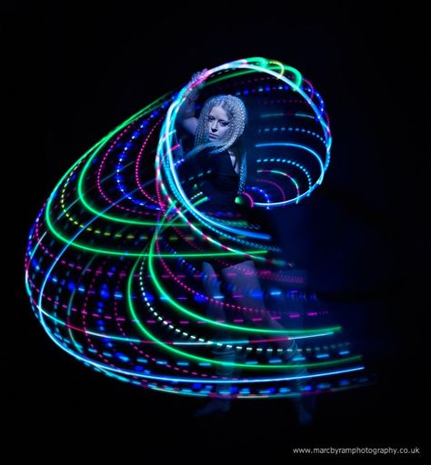 custom led hula hoop design for Colette of the hooping harlots. Led Pics, Sculpture Costume, Poi Dance, Long Exposure Photography Night, Stardust Wedding, Led Hula Hoop, Spider Makeup, Aurora Lights, Hoop Light