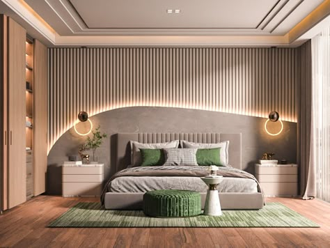 Modern Bedroom on Behance Bedroom Master Modern, Luxurious Bedrooms Master, Villa Furniture, Villa Renovation, Dubai Office, Bedroom Interior Design Luxury, Bedroom Door Design, Modern Bedroom Interior, Bed Design Modern