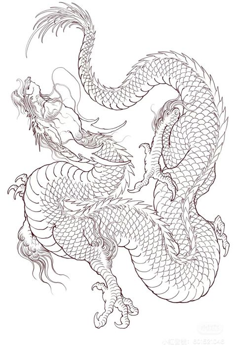 Dragon Tattoo Outline, Traditional Japanese Dragon, Arte Hippy, Dragon Tattoo Drawing, Japanese Dragon Drawing, Minimal Tattoo Designs, Minimal Tattoo Ideas, Asian Dragon Tattoo, Dragon Tattoo Sketch