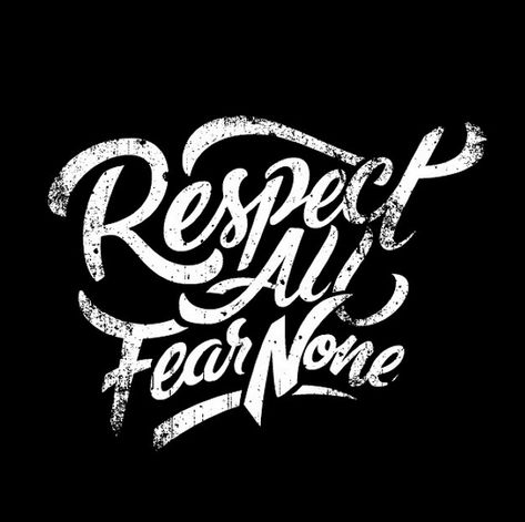 Respect all, fear none. Pencil and illustrator. Fear No One Tattoo, Fear None Tattoo, Respect All Fear None, Respect Tattoo, Drawing Typography, Tattoo On Neck, Pencil Tattoo, One Tattoo, Graffiti Art Letters