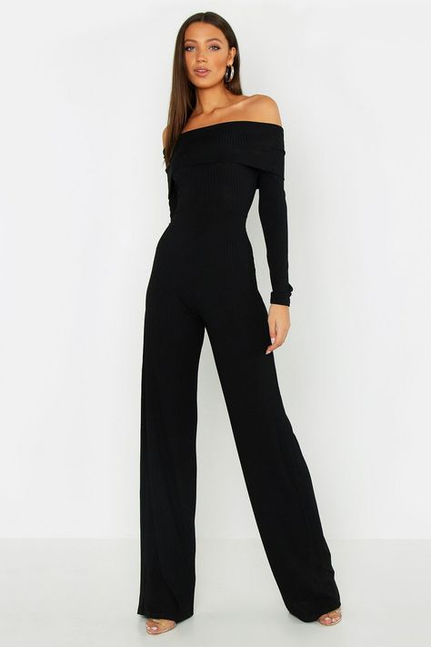 Jumpsuits Black Women, Tall Jumpsuits For Women, Black One Piece Outfit, Dresses For Tall Women, Tall Models, Black One Piece Jumpsuit, Tall Girl Outfits, Tall Women Fashion, Off The Shoulder Jumpsuit