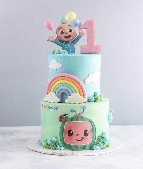 Cocolemon Birthday Cake, Coco Melon 1st Birthday Cake, First Birthday Cake Cocomelon, Coco Melon Nails, Coco Melon Birthday Cakes, Cocomelon Pastel Cake, Coco Melon Cake Ideas 1st Birthday, Coconelon Boy Cake, Cocomelon Cake 1st Birthday