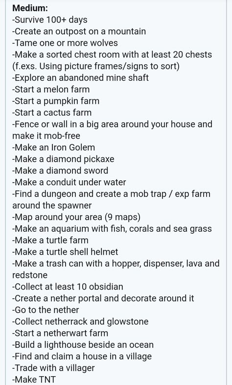 Goals For Minecraft, Minecraft 30 Day Challenge, Minecraft Challenges Ideas Survival, Minecraft 30 Day Build Challenge, Minecraft Building Ideas List Survival, Mc Survival Base, Fun Things To Do In Minecraft Survival, Minecraft To Do List Survival, Minecraft Survival World Checklist