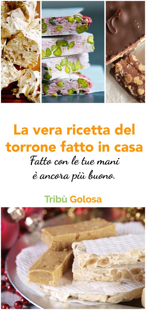 A Natale, cosa c'é di meglio che sgranocchiare un buon torrone fatto in casa mentre si svolge il tradizionale torneo di tombola di famiglia? Ecco la ricetta del torrone più buono di SEMPRE! Italian Cookies, Italian Desserts, Mole, Cake Desserts, Cereal, Cheesecake, Dessert, Cake