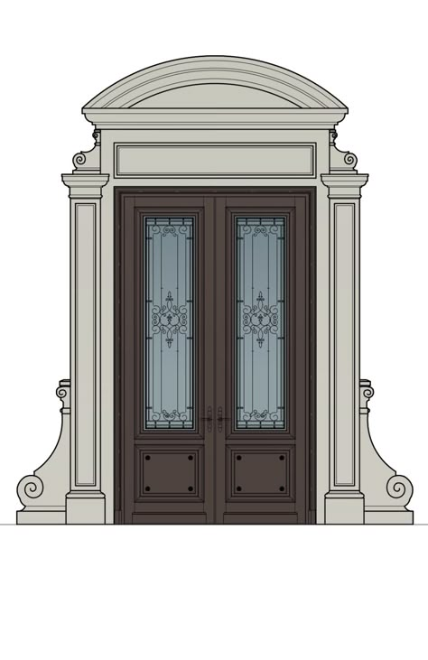 Classic Entrance Door, Bloxburg Front Door, Cornice Design, Architecture Classic, Classical House, Classic House Exterior, Classic Doors, Neoclassical Architecture, Entrance Door Design