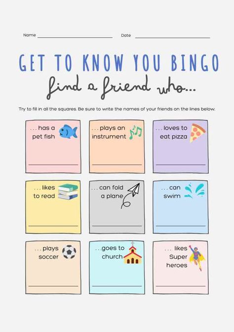 Classroom Bingo, Friend Bingo, Bingo For Kids, Classroom Games, Youth Group, Block Party, Bingo Games, Find Someone Who, Download Games