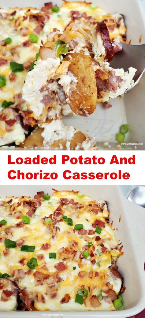 Chirozo Recipes, Recipes With Chorizo Sausage, Chorizo Casserole, Chorizo Recipes Dinner, Creamy Casserole, Chorizo Breakfast, Chorizo Pasta, Chorizo And Potato, Chorizo Recipes