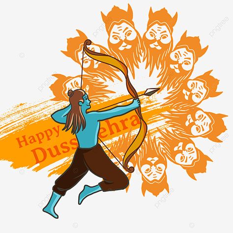 Dussera Painting, Dasara Happy, Archery Clipart, Happy Dashera, Happy Dasara, Vijaya Dashami, Cartoon Character Clipart, Funny Clipart, Happy Dusshera